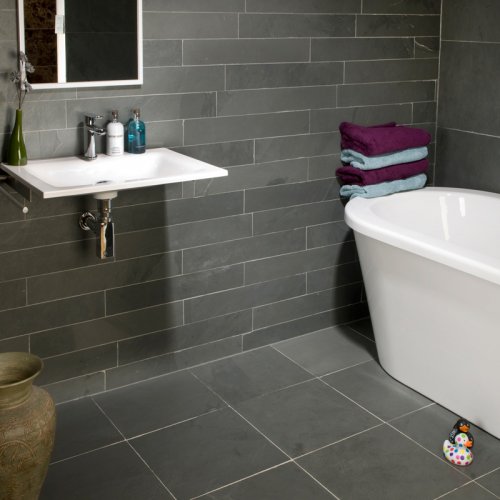 Natural Slate Grey Flooring Solutions, Grey Slate Bathroom Floor Tiles